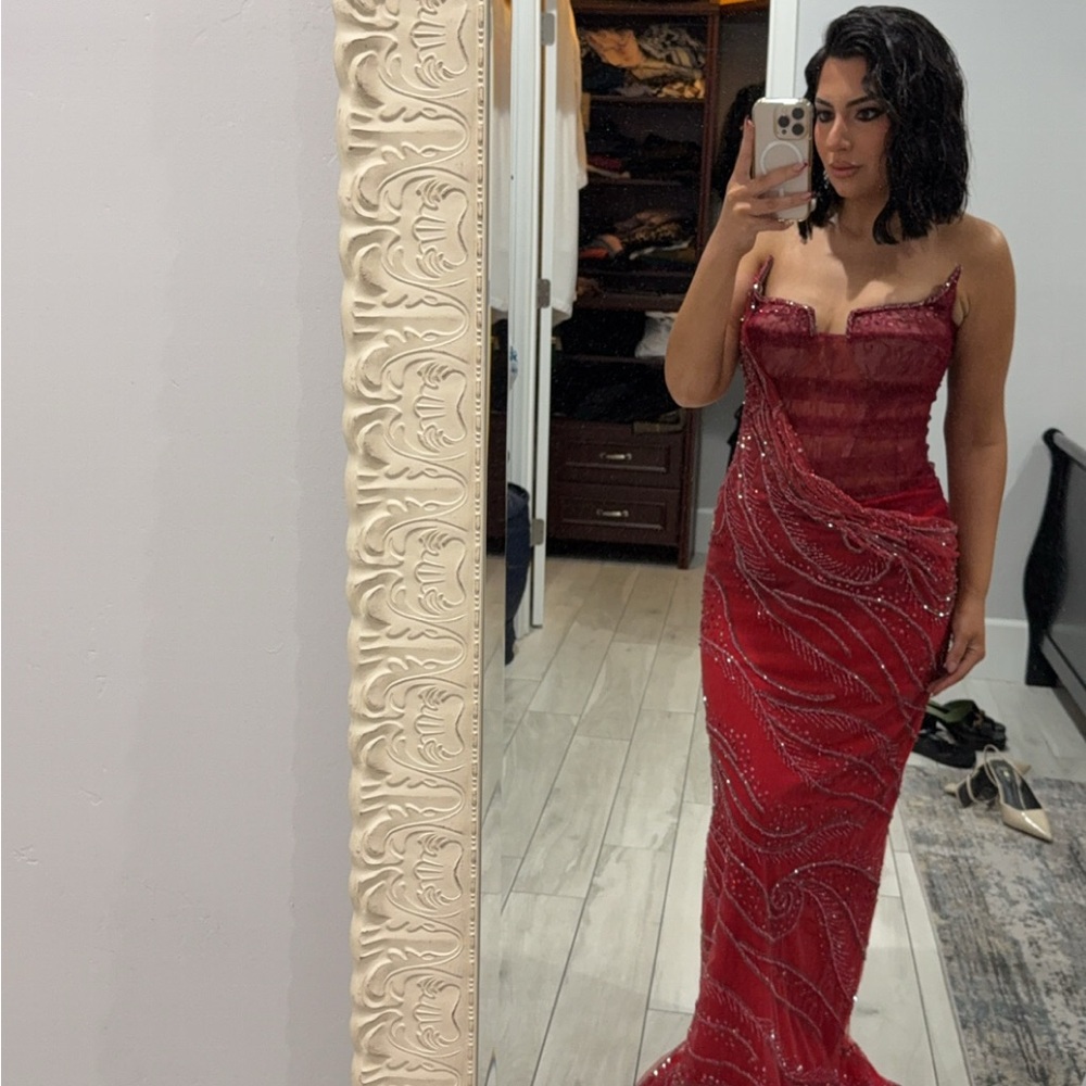 Elegant Red Evening Gown